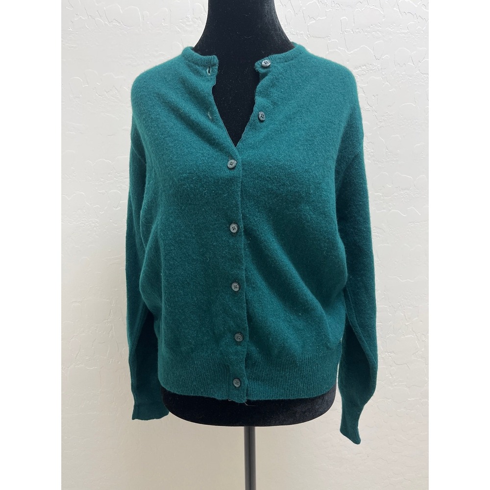 VTG Pendleton Teal 100% Virgin Wool Cardigan Preppy Cottage Granny Minimalist